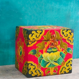 Tibetan wooden handcrafted jewellery box L15