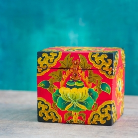 Tibetan wooden handcrafted jewellery box L15