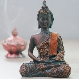 Black resin Thai Buddha statue