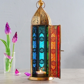 Oriental metal lantern Seven chakras