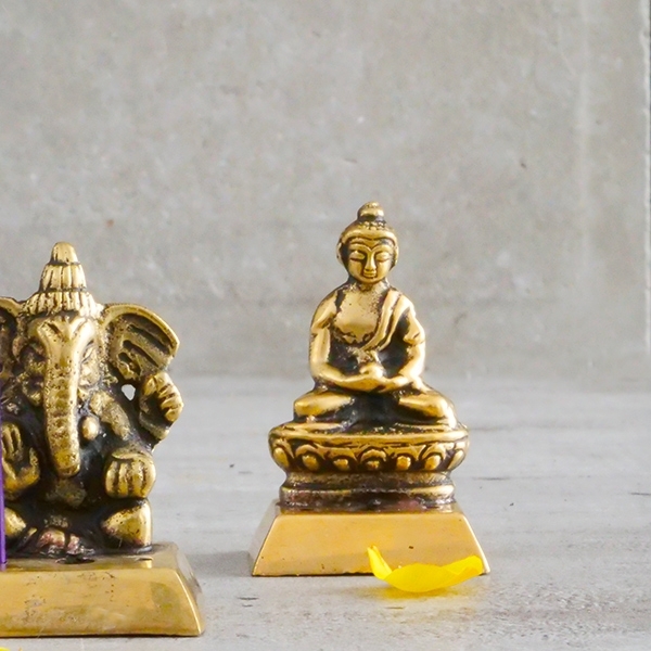Porte-encens Bouddha méditation en laiton