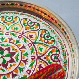 Hindu decorated offering plate Mandala