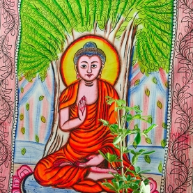 Indian cotton wall hanging Buddha