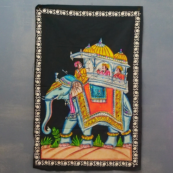 Tapis mural vintage fait main en tissu de soie indien