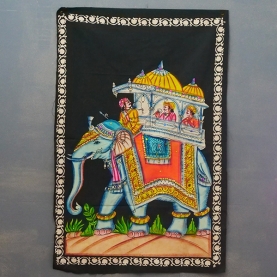 Tissu mural indien peint Eléphant