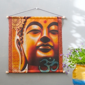 Meditation Banner Golden Buddha design