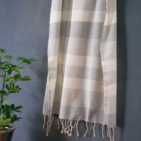 Indian pure cotton handcrafted towel grey