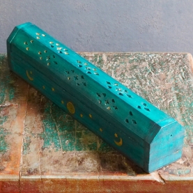 Boîte à encens indienne porte-encens Coffre vert