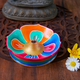 Tibetan Incense stick wooden stand Lotus flower