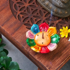 Tibetan Incense stick terracotta stand Lotus