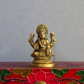 Statuette déesse hindoue en laiton Lakshmi
