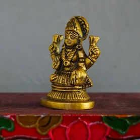 Indian hindu goddess Lakshmi brass statue