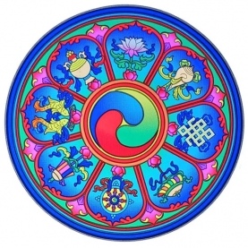 Decorative window sticker Tibetan auspicious symbols