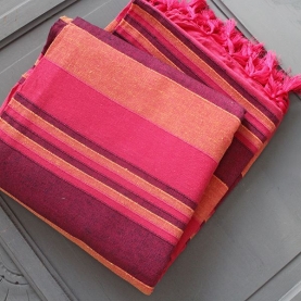 Couverture de canapé coton indien rose et violet