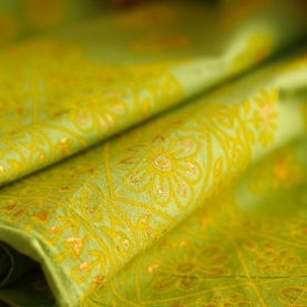 Indian cotton skirt Sanganeri print green and orange