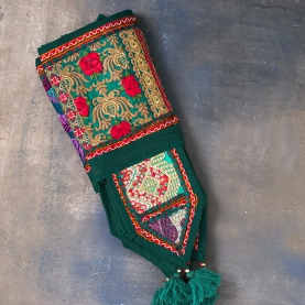 Indian cotton vaner wall Toran patchwork green