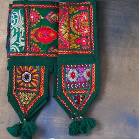 Toran décoration indienne pour porte Patchwork vert