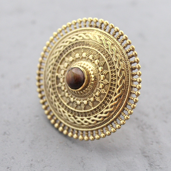 Indian ethnic ring adjustable size golden