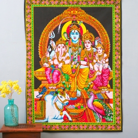 Tissu mural indien peint Dieux hindous