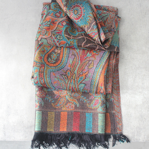 Indian ethnic scarf embroidered purple color