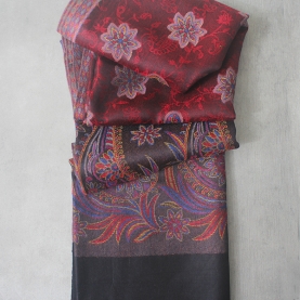 Indian Jamawar cotton scarf maroon color