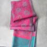 Indian Jamawar cotton scarf pink and green