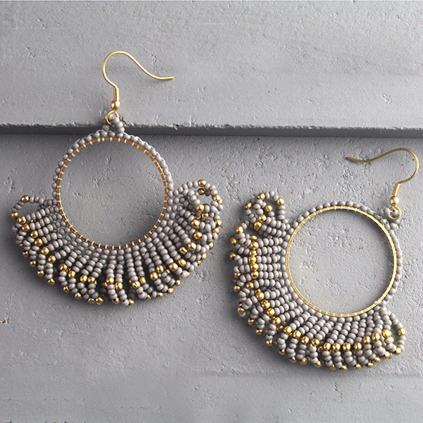 Grey Pearl Meenakari Earring | FashionCrab.com