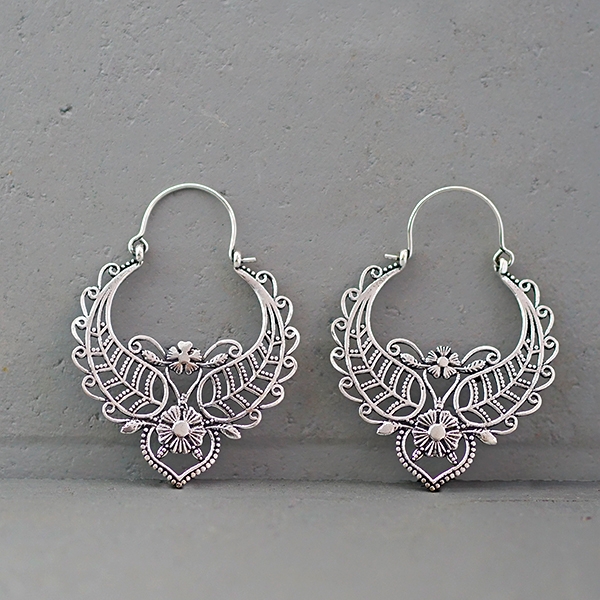 Indian ethnic earrings silver metal