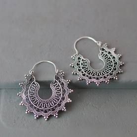 Indian ethnic earrings silver metal