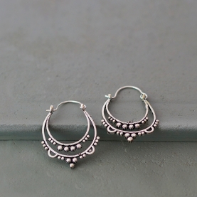 Indian ethnic earrings silver metal