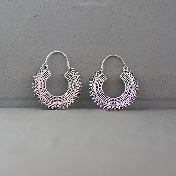 Indian ethnic earrings silver metal