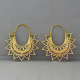 Indian ethnic earrings golden metal