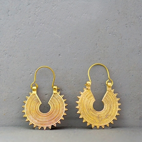 Boucles d'oreilles indiennes ethniques métal doré