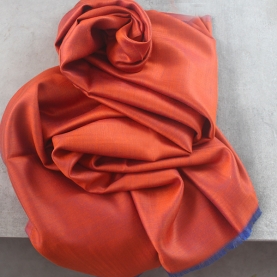 Indian silky scarf orange and blue colors