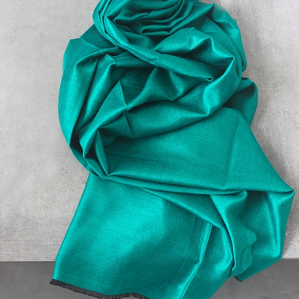 Indian silky scarf green and black colors