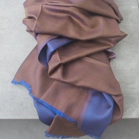 Indian silky scarf brown and blue colors