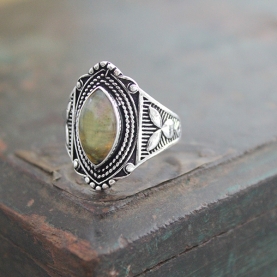 Indian ethnic ring adjustable size silver color