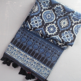 Indian cotton stole Dupatta blue