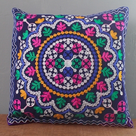 Indian cushion cover embroidered blue L40