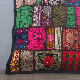 Housse de coussin indienne patchwork