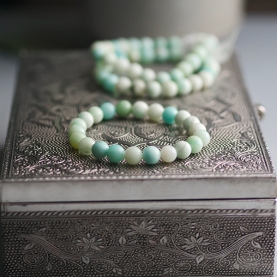 Bracelet indien perles Amazonite Ø0.8