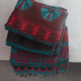 Nepalese woolen shawl traditional brown and black