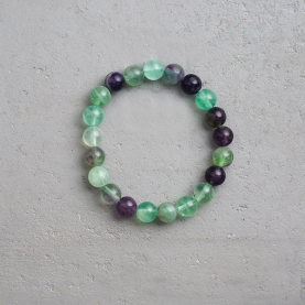 Bracelet pierres Fluorite multicolore Ø8mm