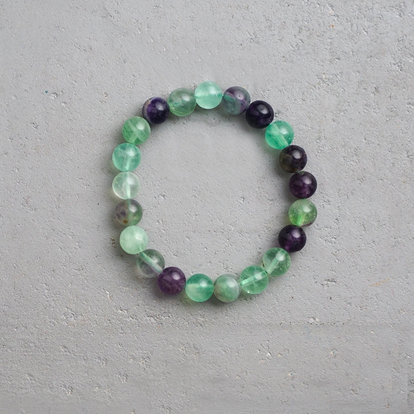 Bracelet with Fluorite stones Ø8mm