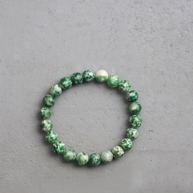 Bracelet with Jade green stones Ø8mm