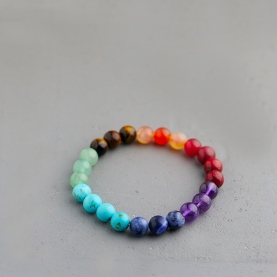 Bracelet pierres 7 chakras Ø8mm