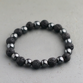 Bracelet with Hematite and lava stones