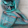 Indian scarf flowers design green and blue