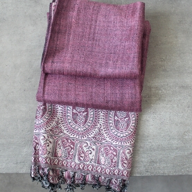 Indian cotton 2 sides scarf pink and white colors