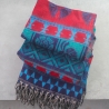 Nepalese woolen shawl traditional blue and red